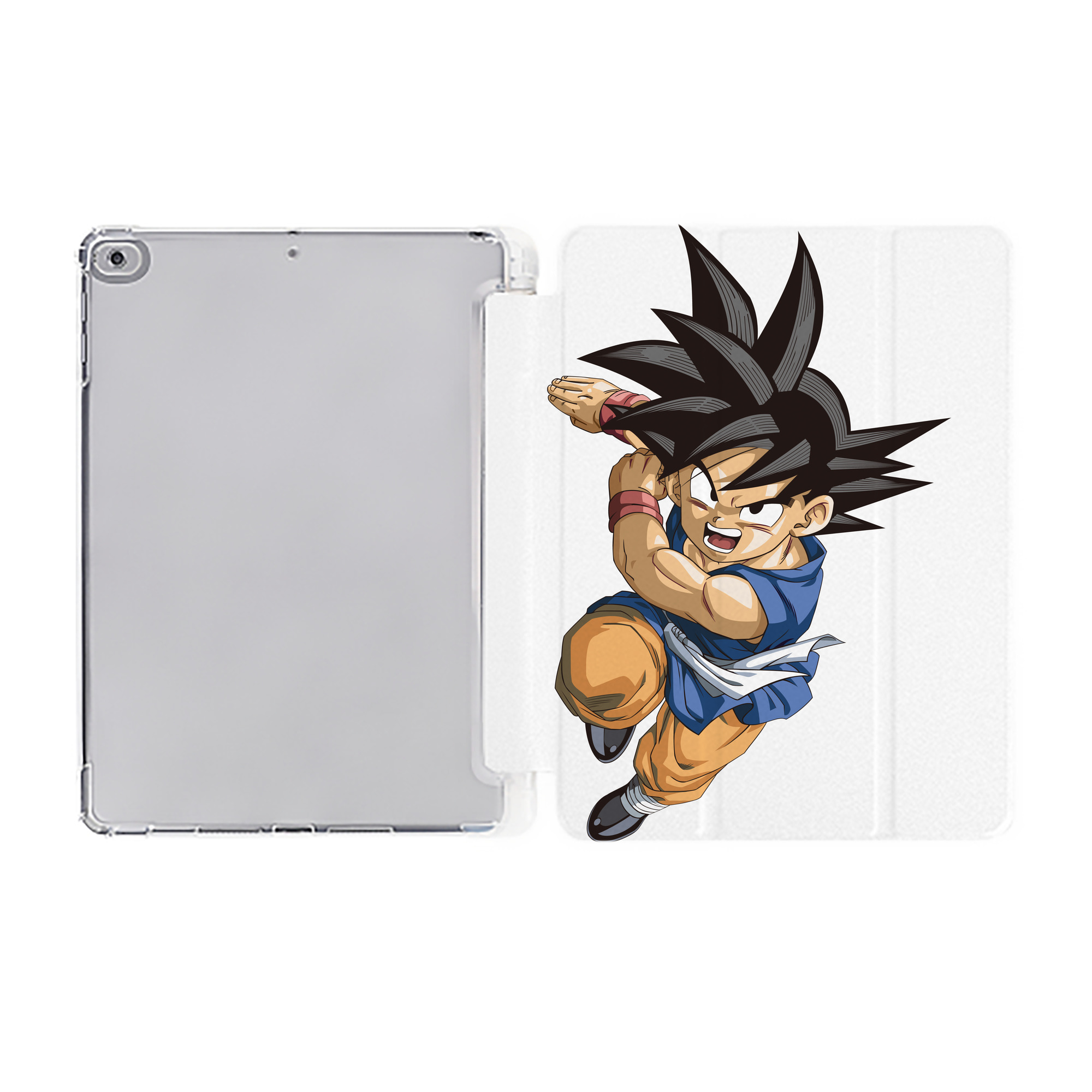 （画像用） ドラゴンボール 孫悟空（そん ごくう）Son Goku カカロット DRAGON BALL Kakarotto IPad ケース ペン収納付き 三つ折りスタンド PUレザー×シリコン 対応機種9.5/10.5/10.9インチ